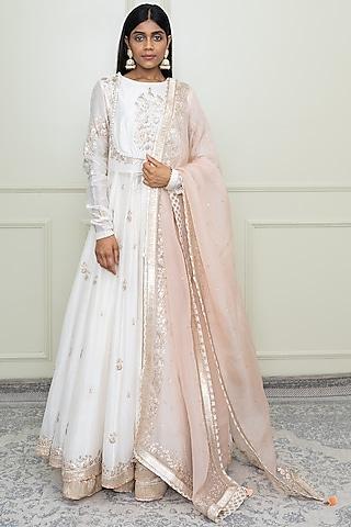 daisy ivory tilla embroidered anarkali set