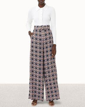daisy straight fit high-rise palazzos with belt