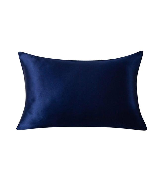 dame essentials pure mulberry silk pillowcase without border - both sides silk - midnight blue