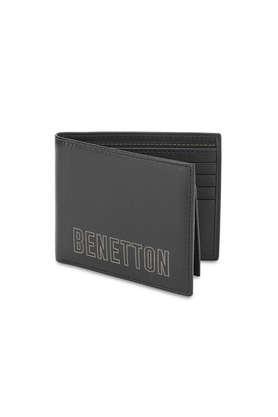 damek leather casual slimfold wallet - black