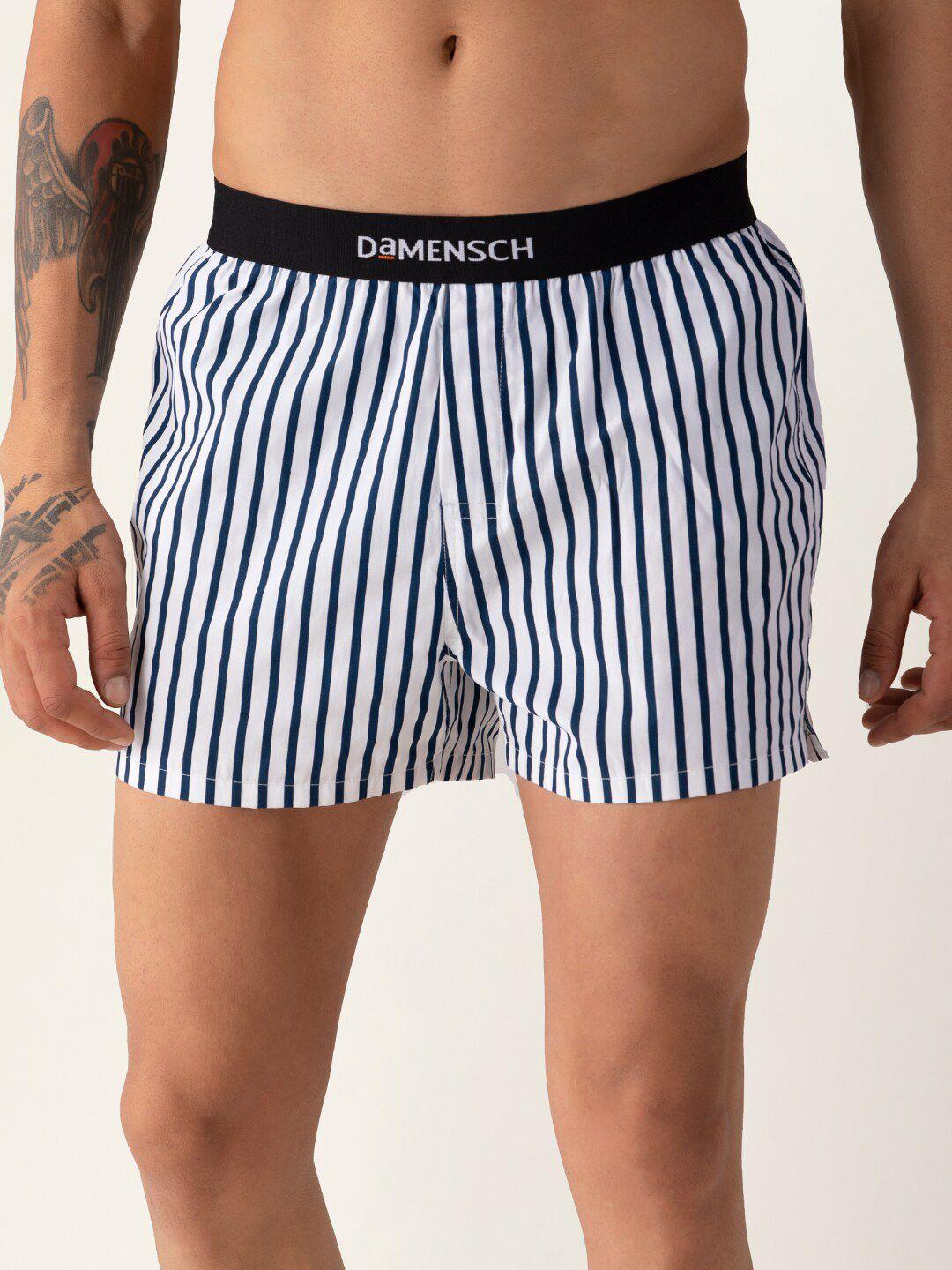 damensch  men striped white ultra-light cotton regular fit inner boxer