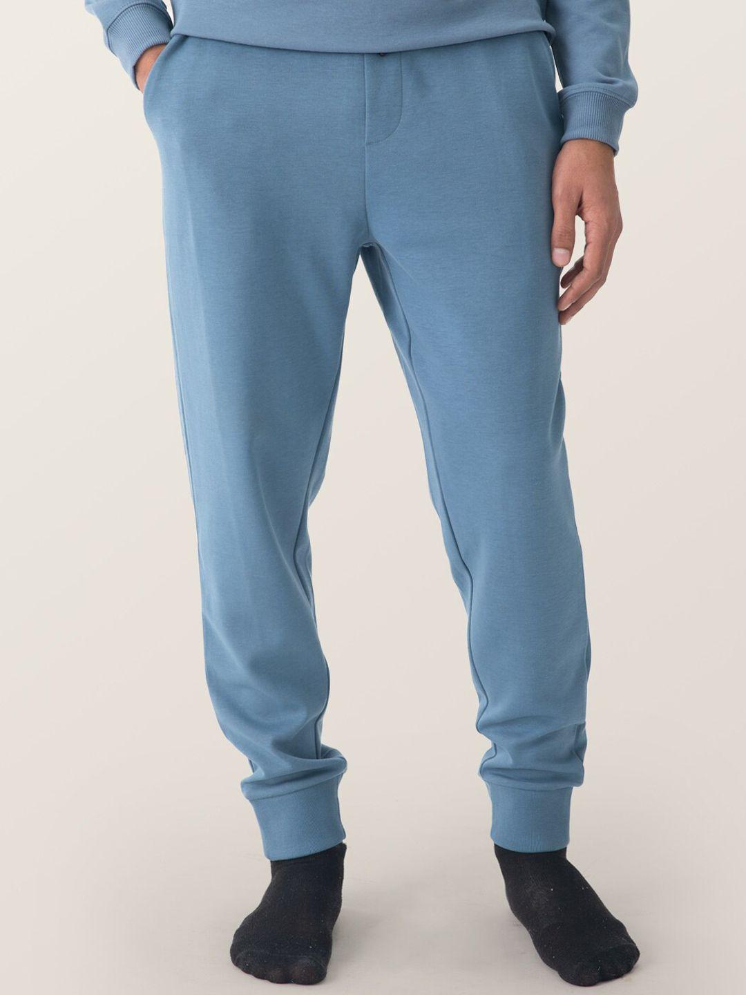 damensch men blue regular fit joggers lounge pants