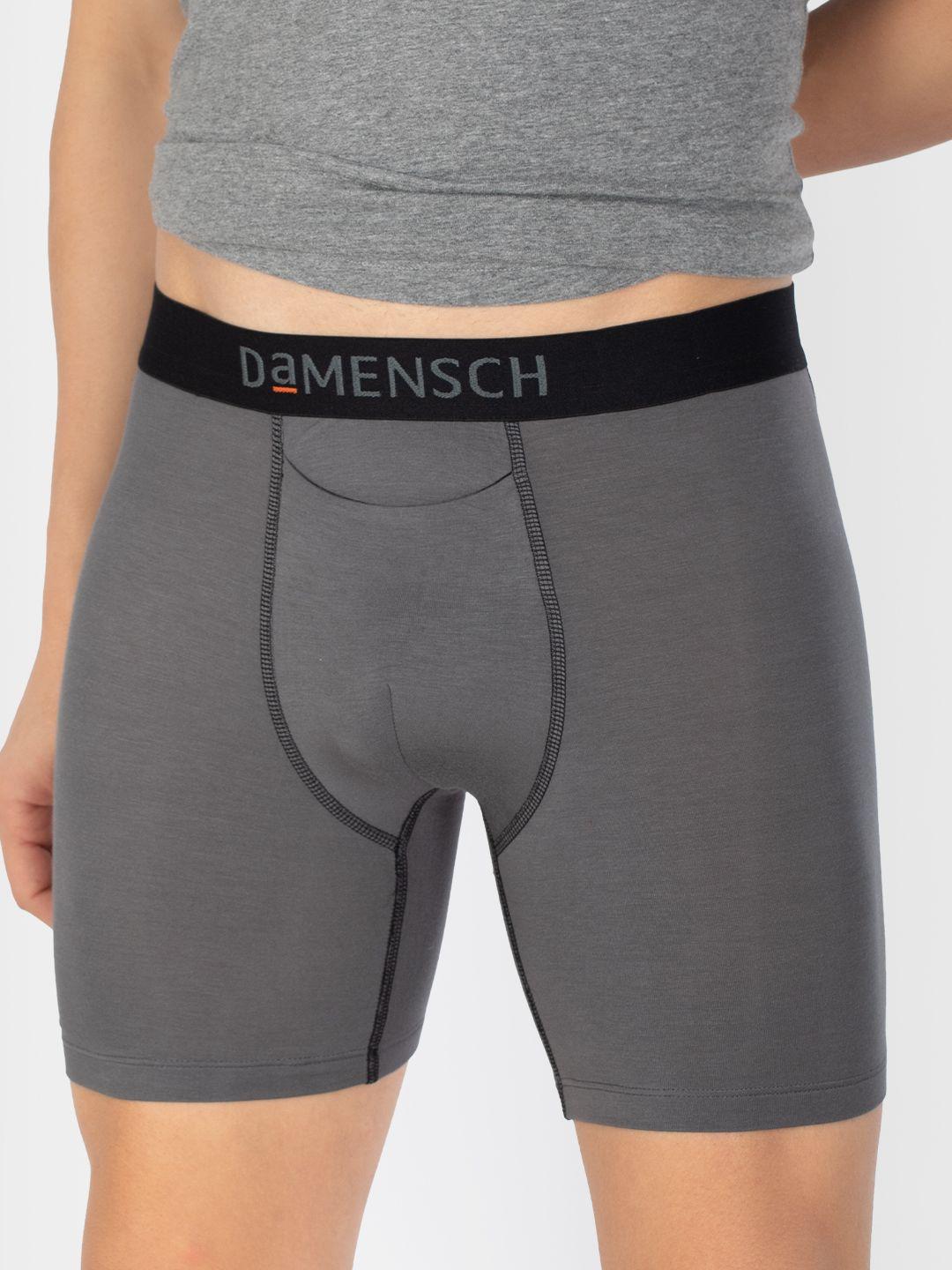 damensch men grey deo-soft deodorizing micro modal solid trunks dam-bb-wg