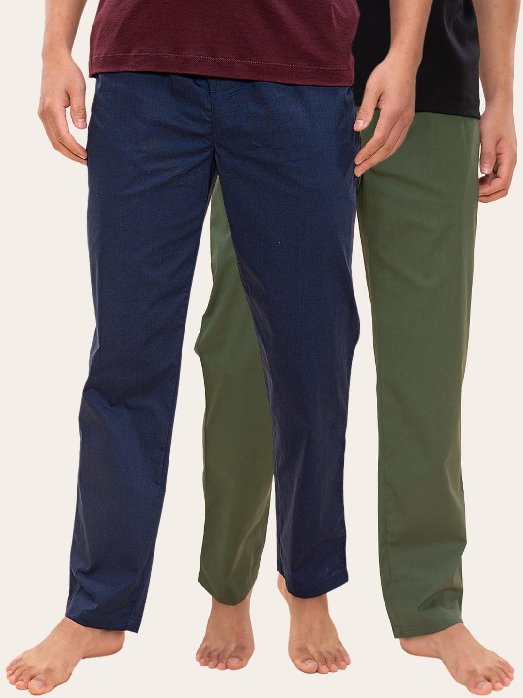 damensch men pack of 2 stretchable cotton regular fit lounge pants