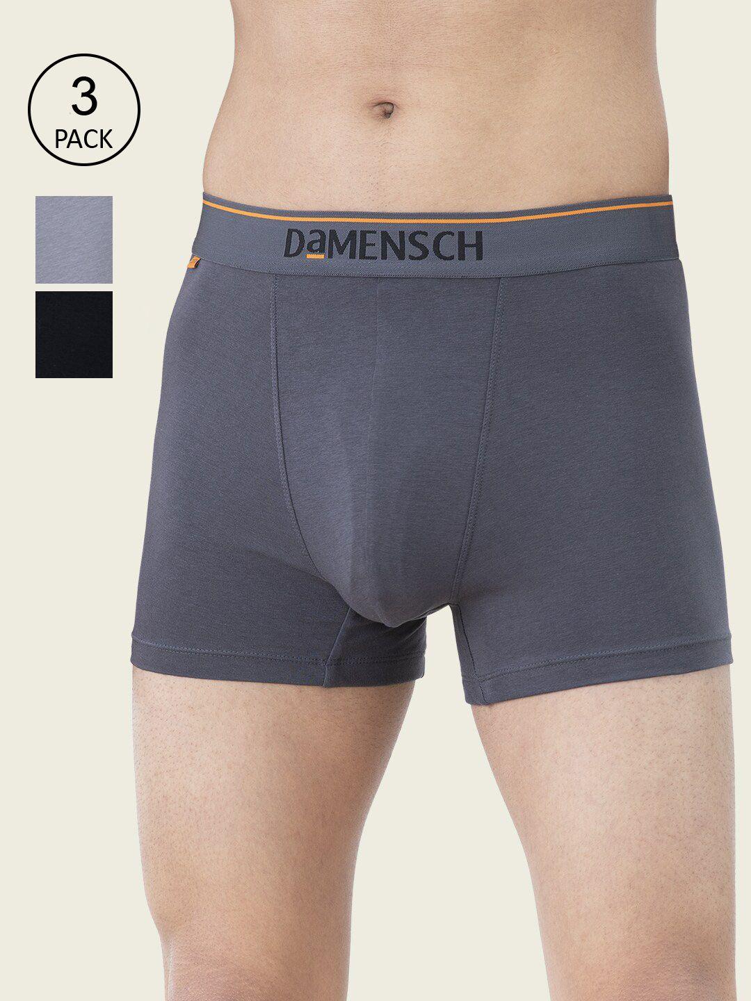 damensch men pack of 3 deo-cotton anti-bacterial moisture-free trunks