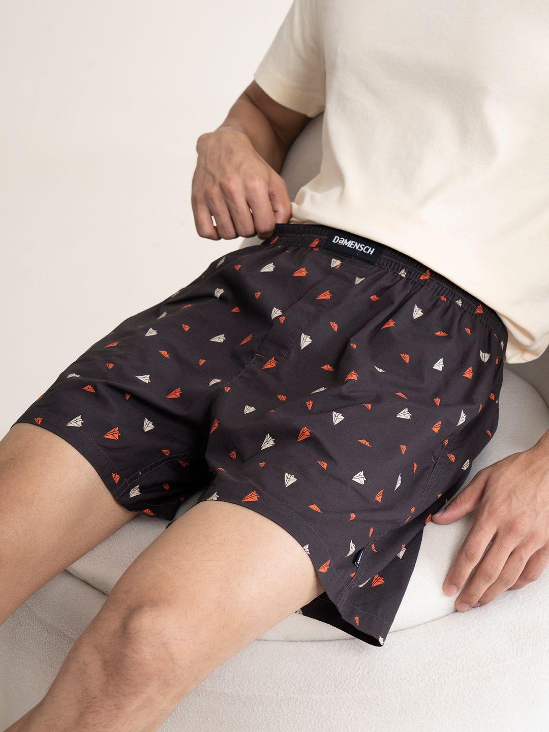 damensch men black printed pure cotton boxers