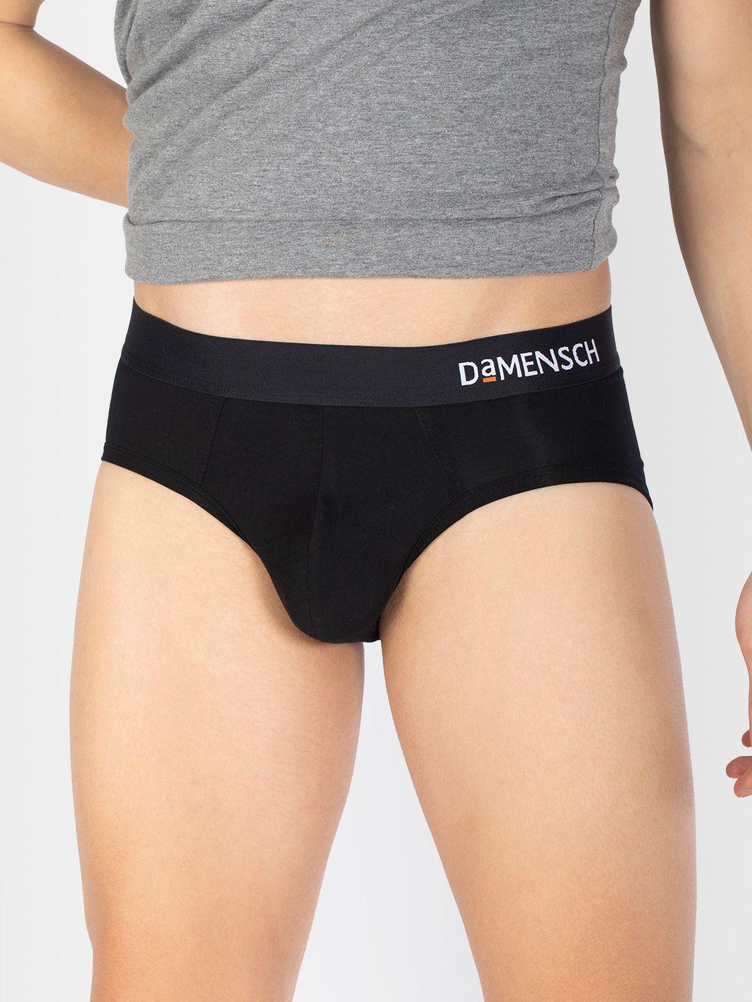 damensch men black solid briefs dam-pop-b-cob