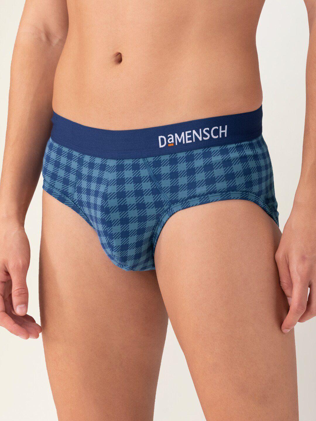 damensch men checked deo-soft anti bacterial deodorizing basic briefs