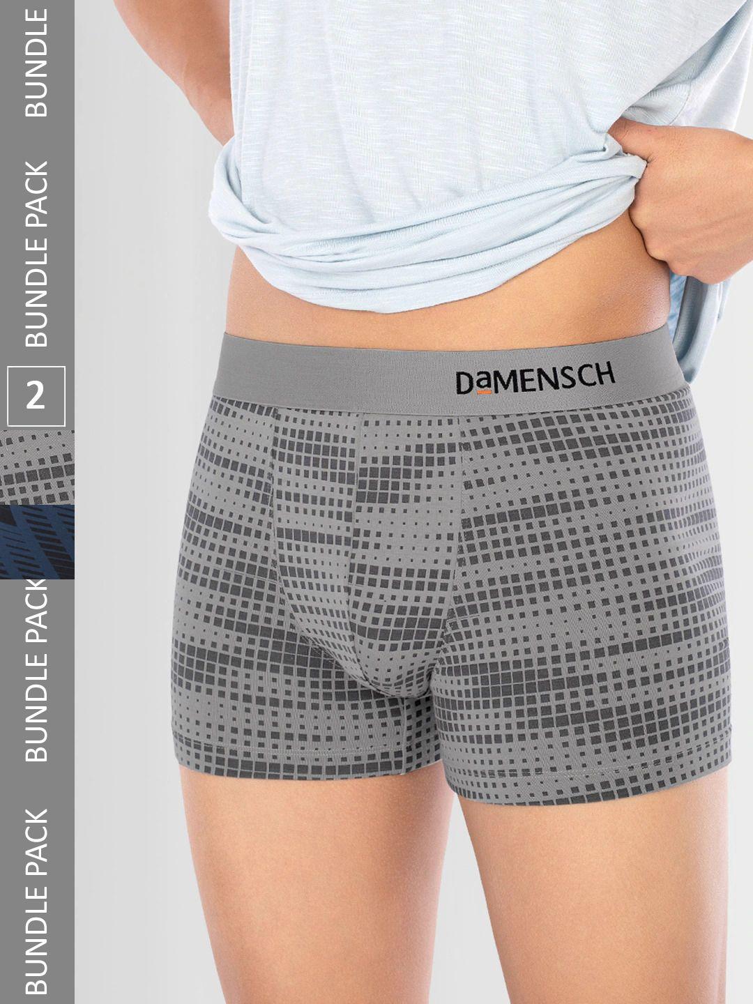 damensch men deo-soft deodorizing micro anti bacterial trunks dam-prin-t-ds-cm-pack-2-mix