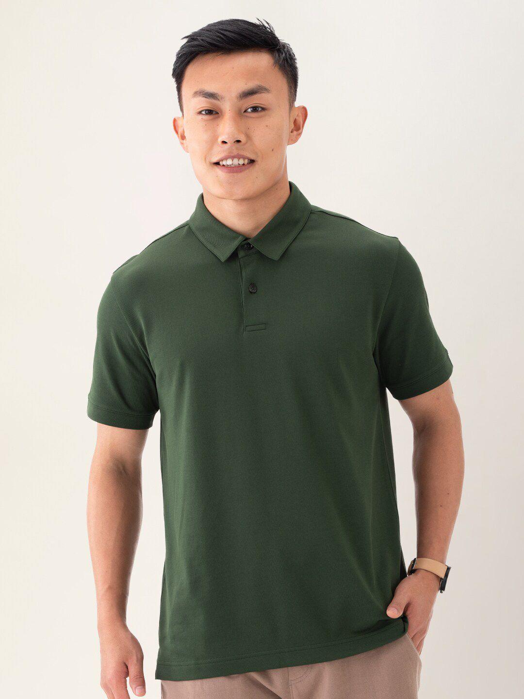 damensch men green thermoregulating polo t-shirt