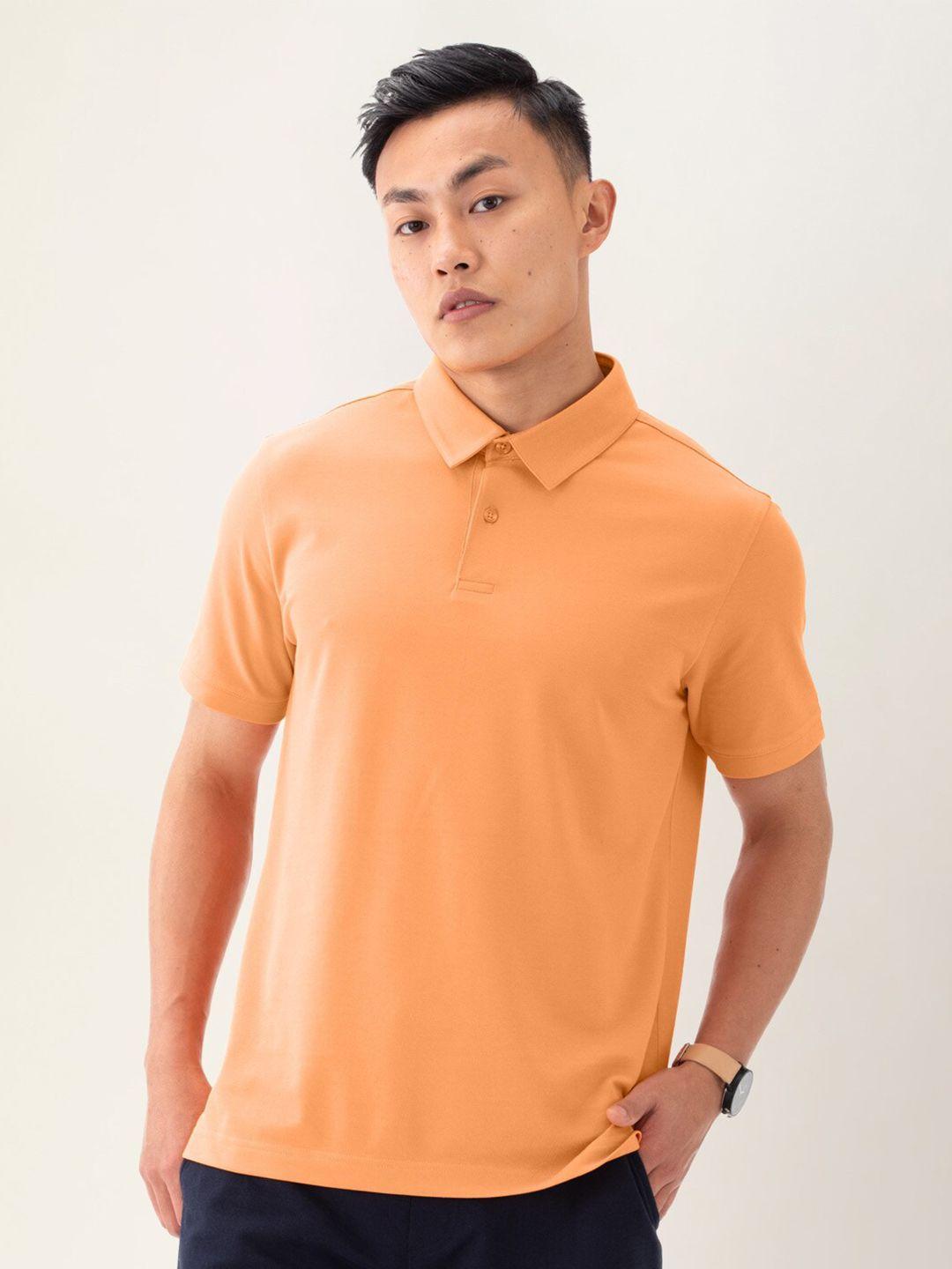 damensch men orange thermoregulating polo t-shirt