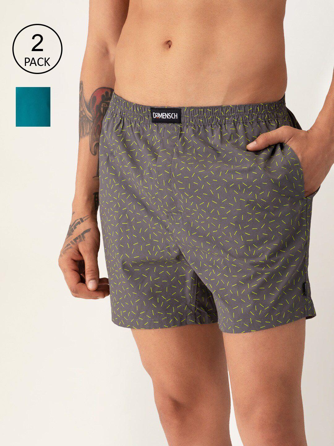 damensch men pack of 2 assorted ultra-light cotton regular fit boxer shorts