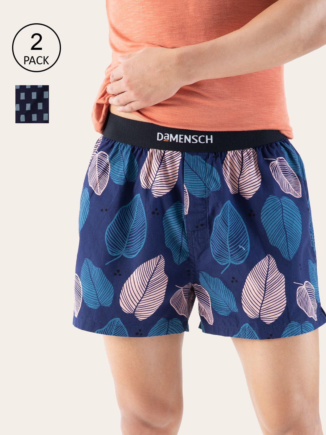 damensch men pack of 2 assorted ultra-light cotton regular fit inner boxer