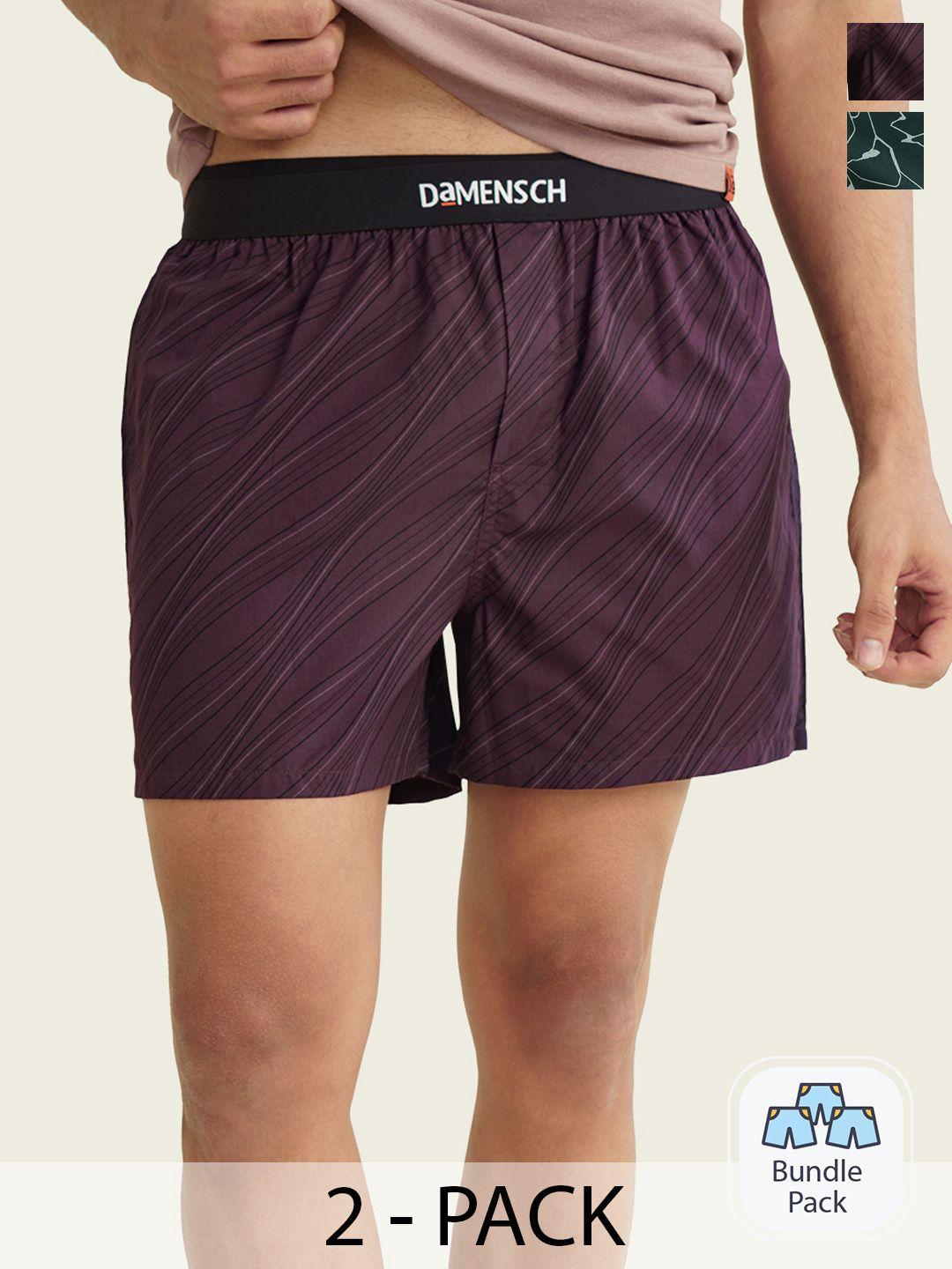damensch men pack of 2 ultra-light cotton regular fit boxer shorts