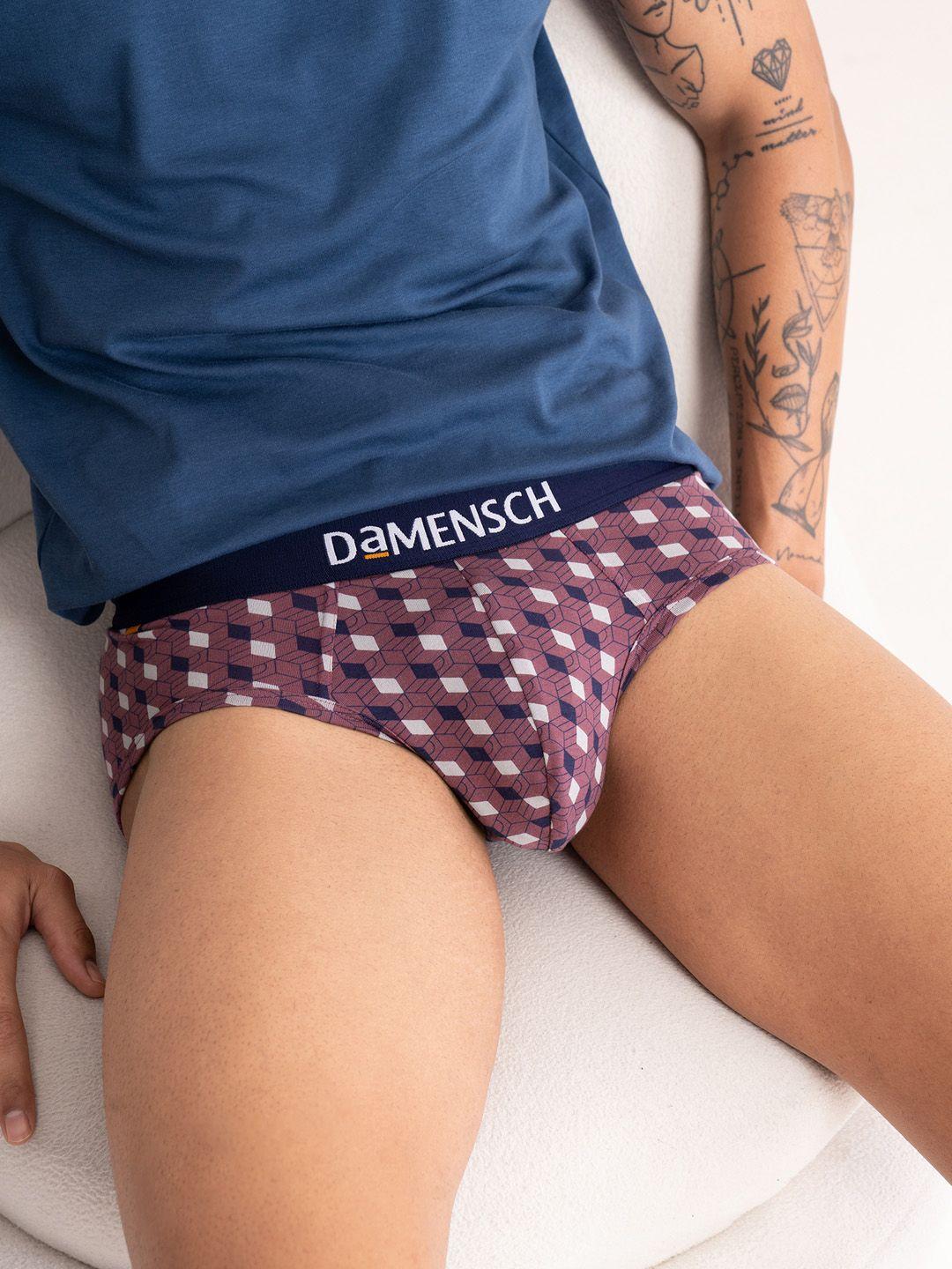 damensch men red printed deo-cotton anti-bacterial moisture-free briefs dam-ctpt-b-err