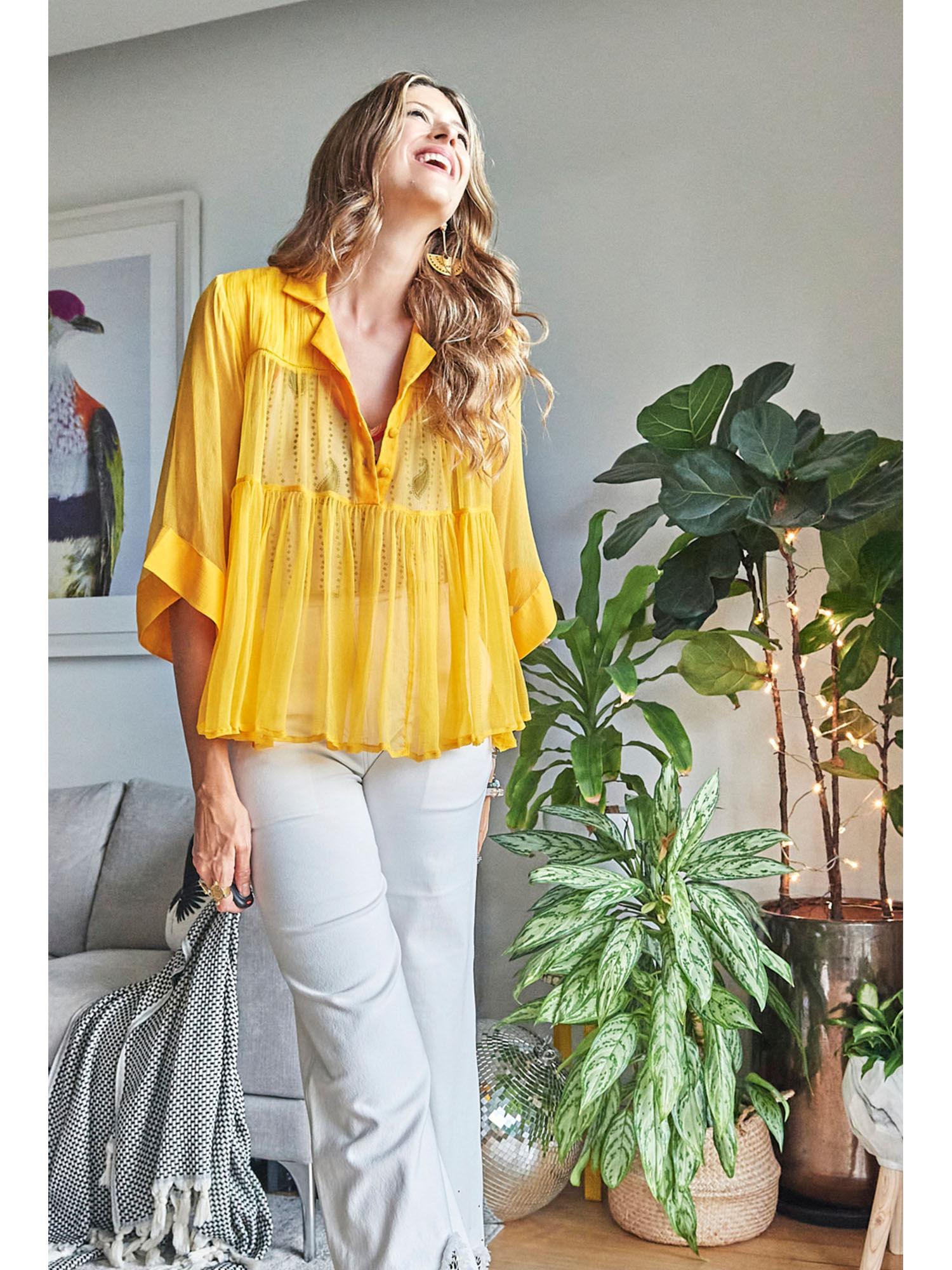 dandelion yellow layered shirt (set of 2)