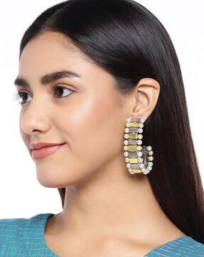 dangler earrings with push-back closure