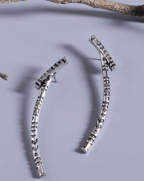 danglers earrings with silver-plated