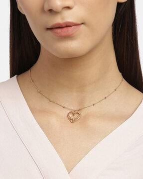 dangling heart rose gold plated fashionate necklace - b854708n/2