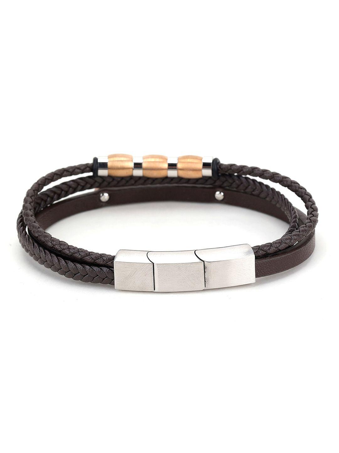 daniel klein men leather wraparound bracelet