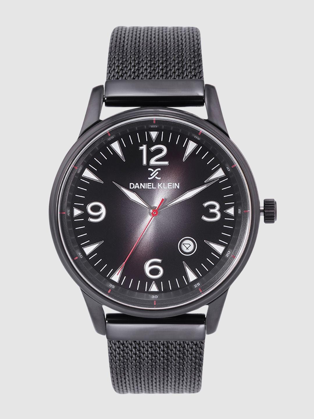 daniel klein premium men gunmetal-toned analogue watch dk12167-5