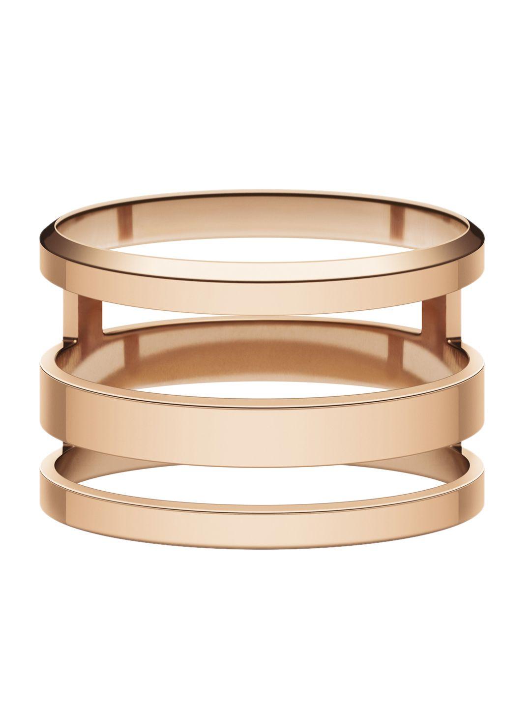 daniel wellington unisex rose gold-plated elan triad finger ring