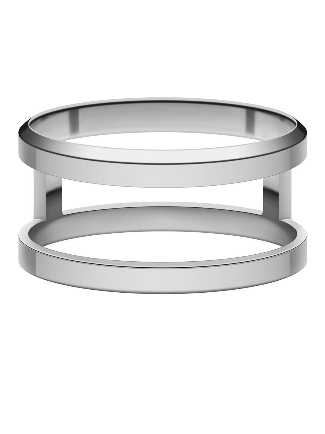 daniel wellington unisex silver-plated elan dual finger ring