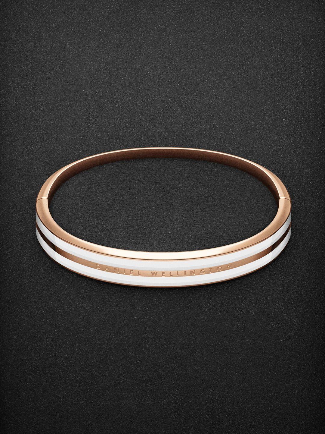 daniel wellington women rose gold-plated cuff bracelet