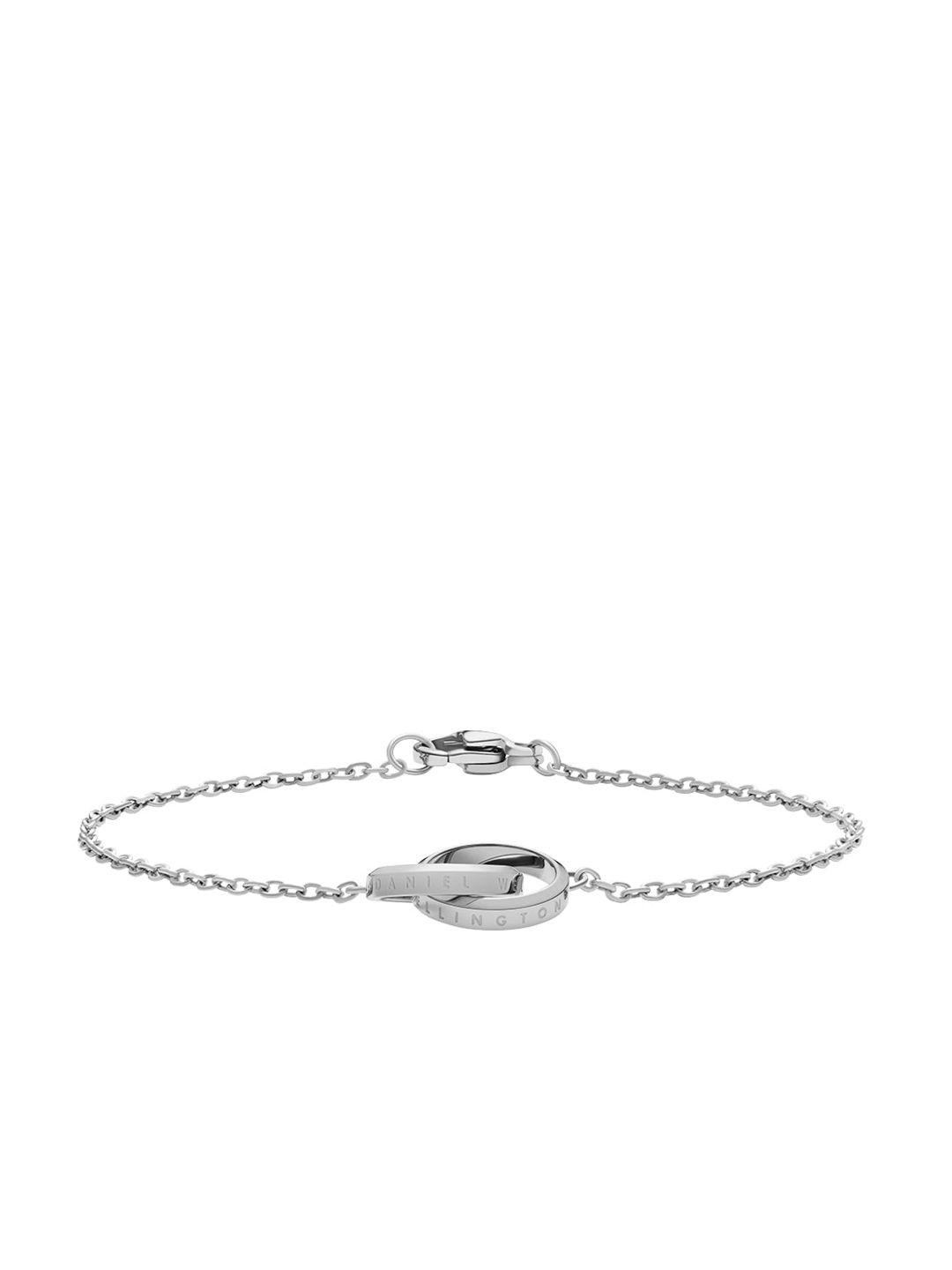 daniel wellington women silver-plated wraparound bracelet