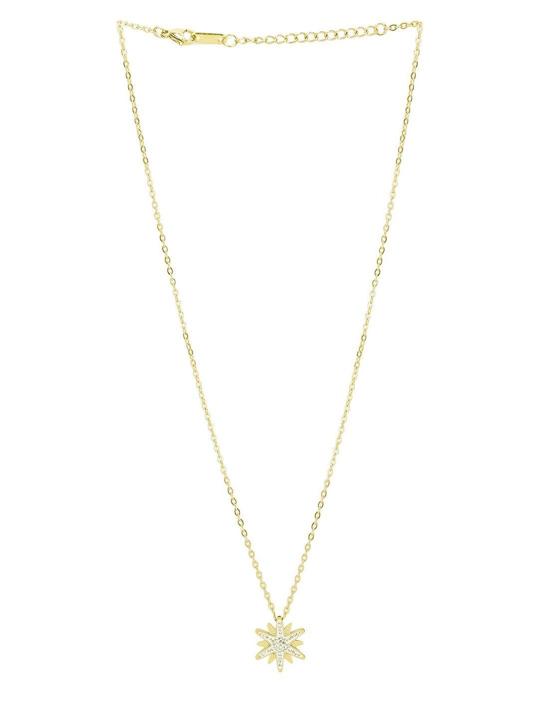 daniel klein gold-plated stones studded necklace