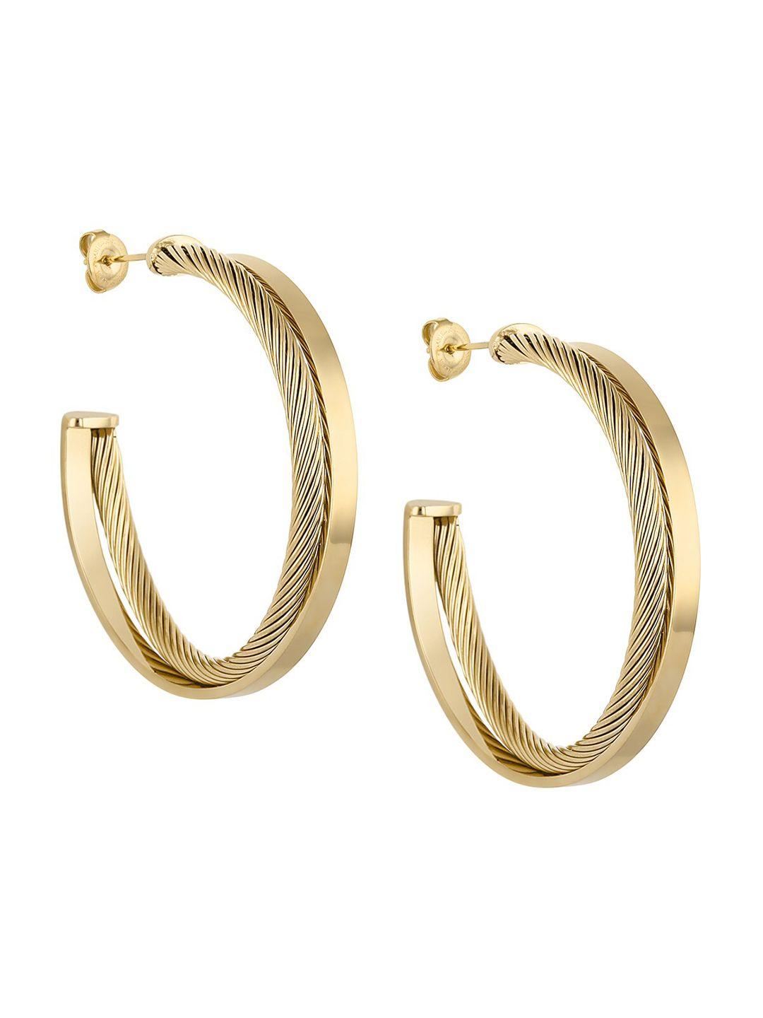 daniel klein gold-toned contemporary half hoop earrings