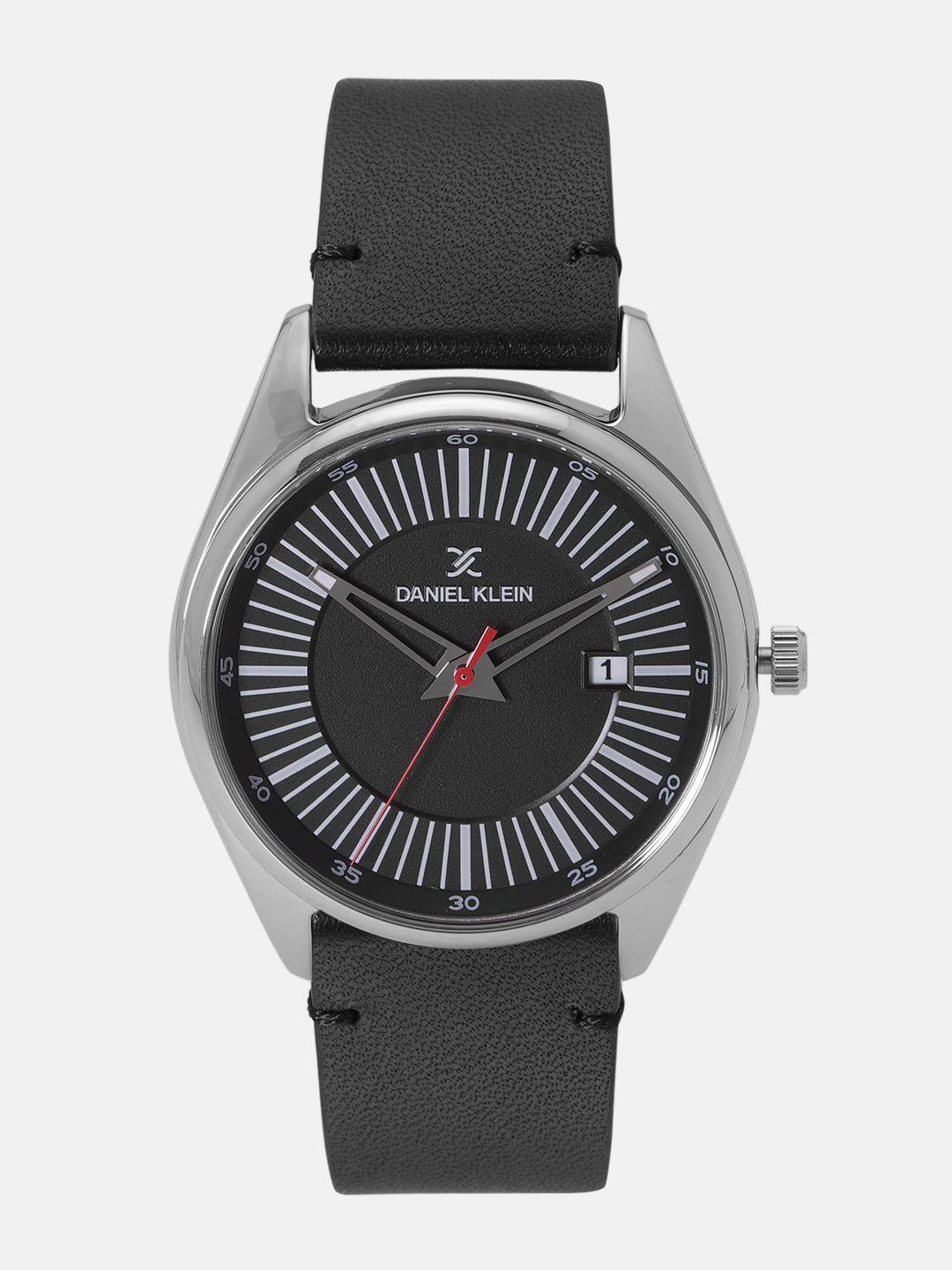 daniel klein men black analogue watch dk12115-3