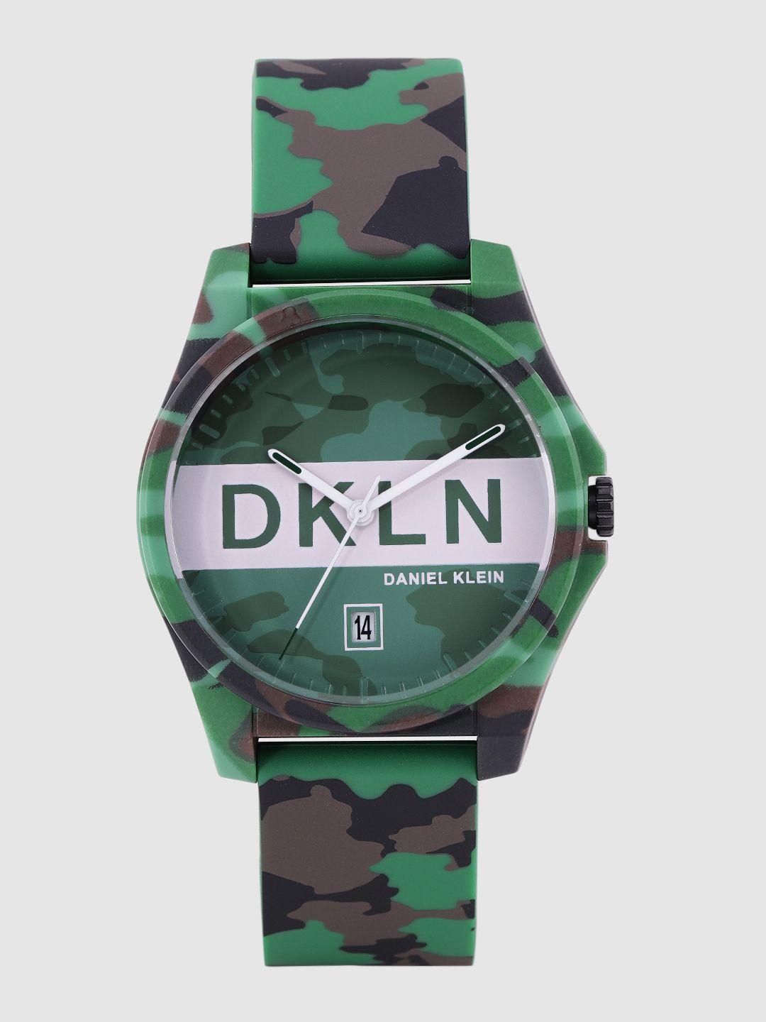 daniel klein men green analogue watch dk.1.12278-10