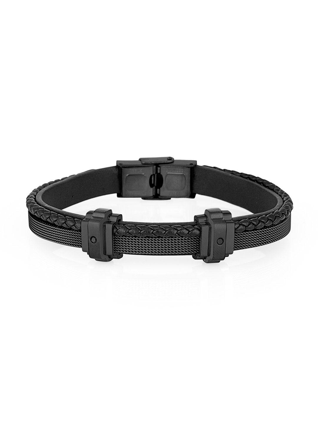 daniel klein men leather charm bracelet