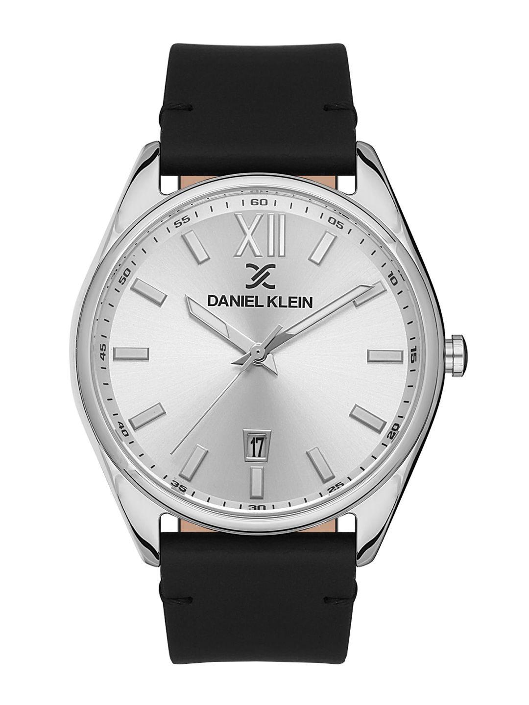 daniel klein men leather straps analogue watch dk 1 13404-1
