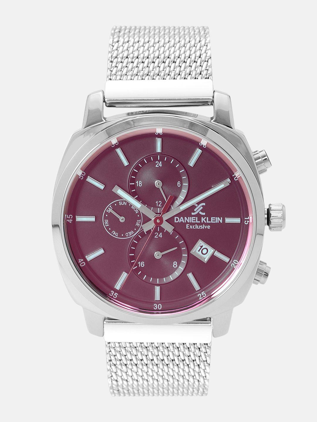 daniel klein men purple analogue watch dk12138-5