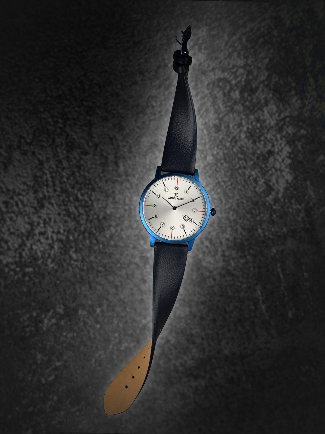 daniel klein men silver-toned analogue watch dk11642-6