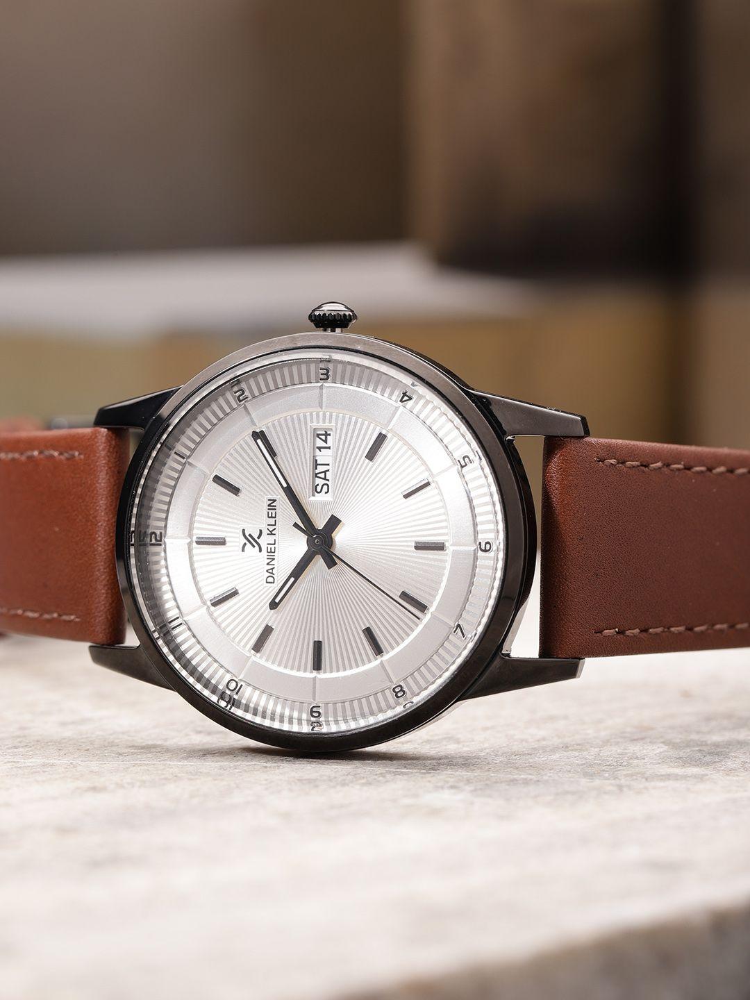 daniel klein premium men silver-toned analogue watch dk11835-6