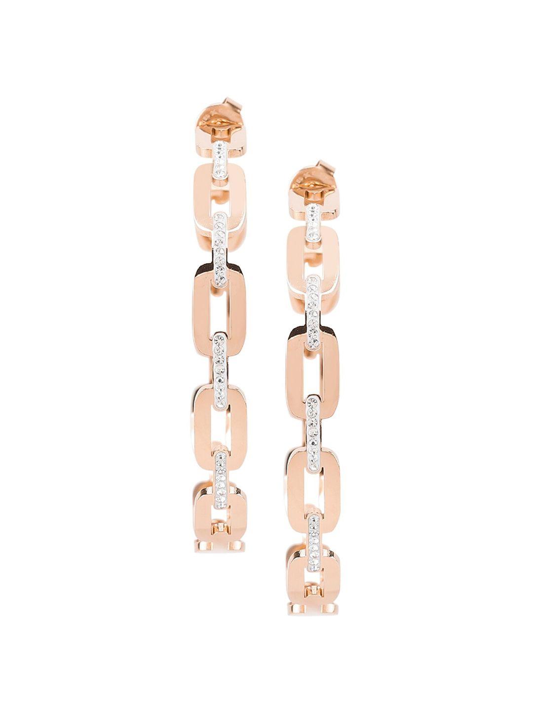 daniel klein rose gold contemporary hoop earrings