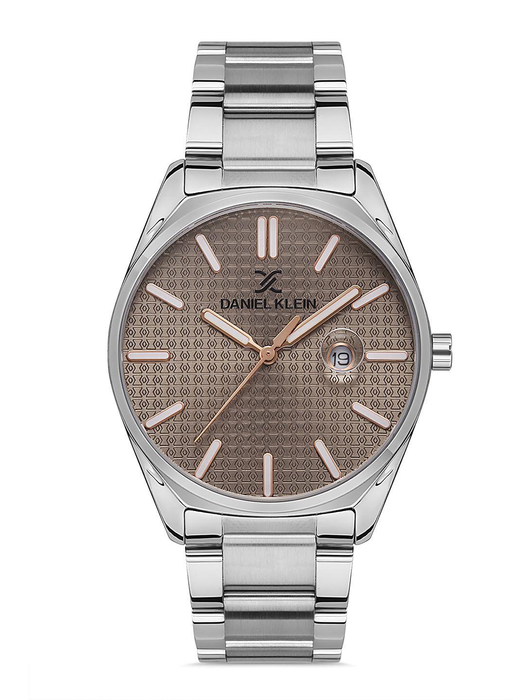 daniel klein unisex grey dial & silver toned analogue watch dk.1.13324-5_or-grey