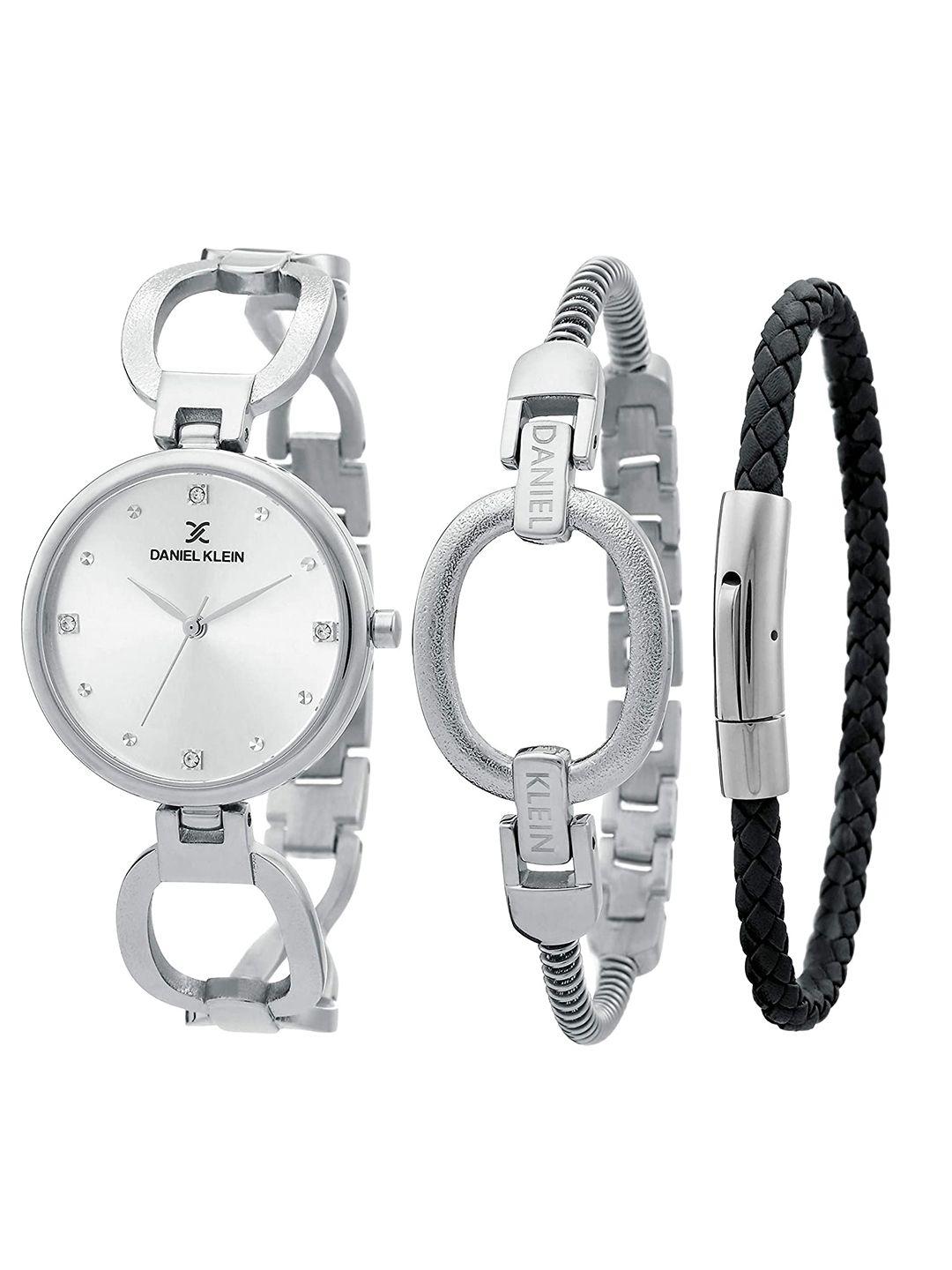 daniel klein women analogue watch with 2 bracelets gift set