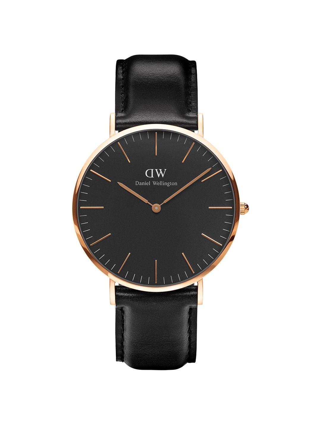 daniel wellington classic sheffield men black & black analogue watch dw00100127