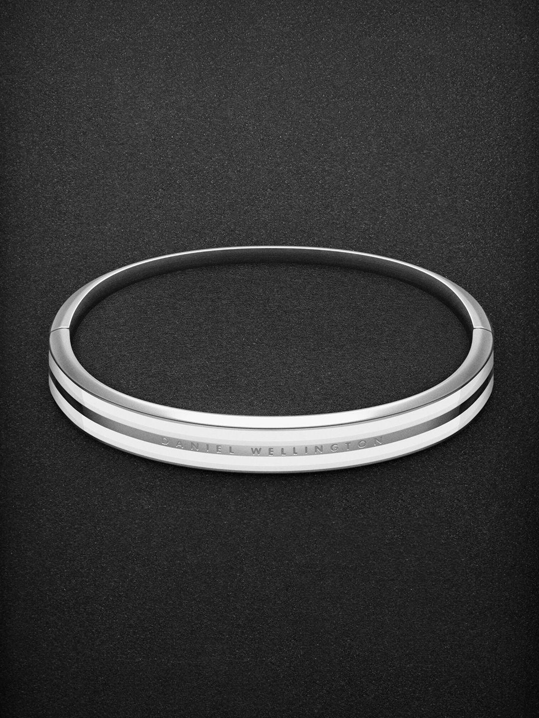 daniel wellington unisex silver-plated cuff bracelet