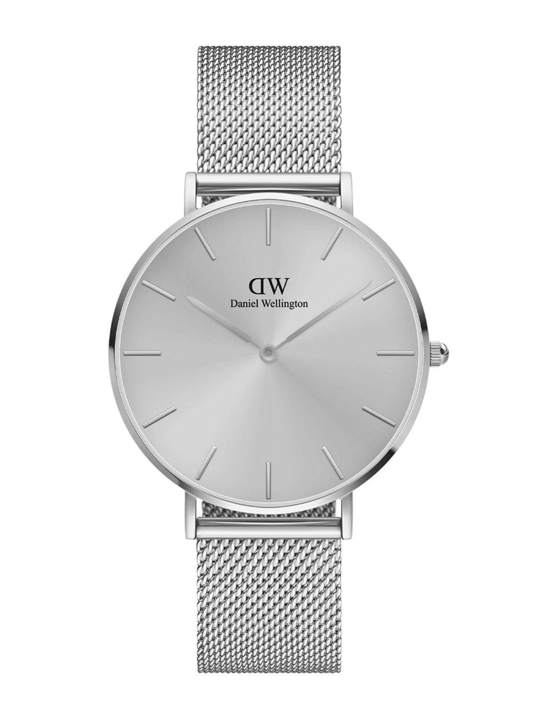 daniel wellington unisex silver-toned dial & silver toned straps analogue watch dw00100469