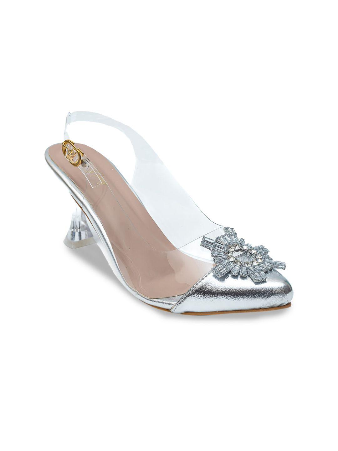 dapper feet-fancy nancy embellished pointed toe slim heeled mules