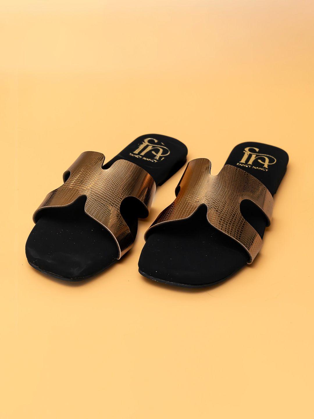 dapper feet-fancy nancy textured open toe flats