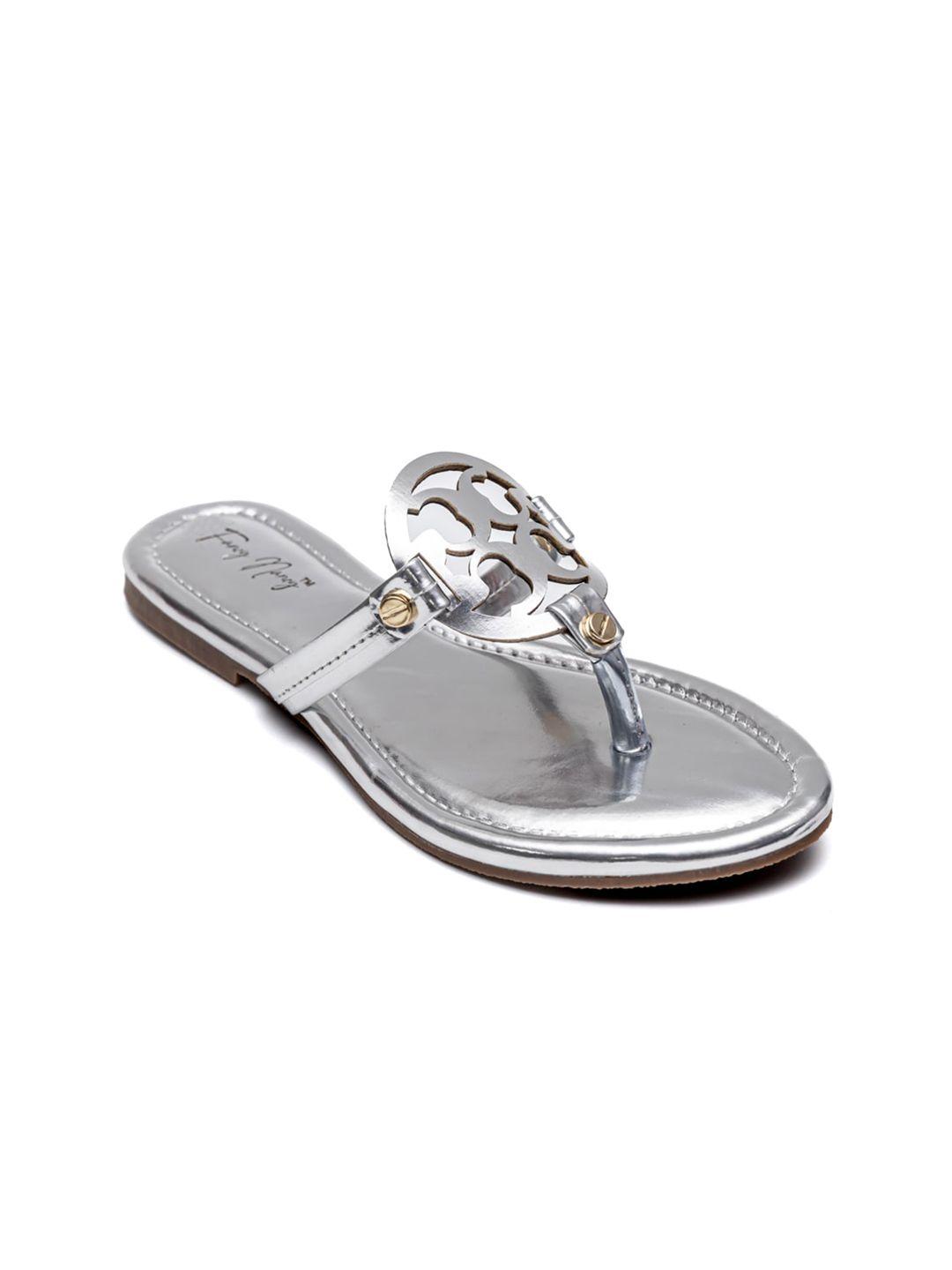 dapper feet-fancy nancy women silver-toned embellished t-strap flats