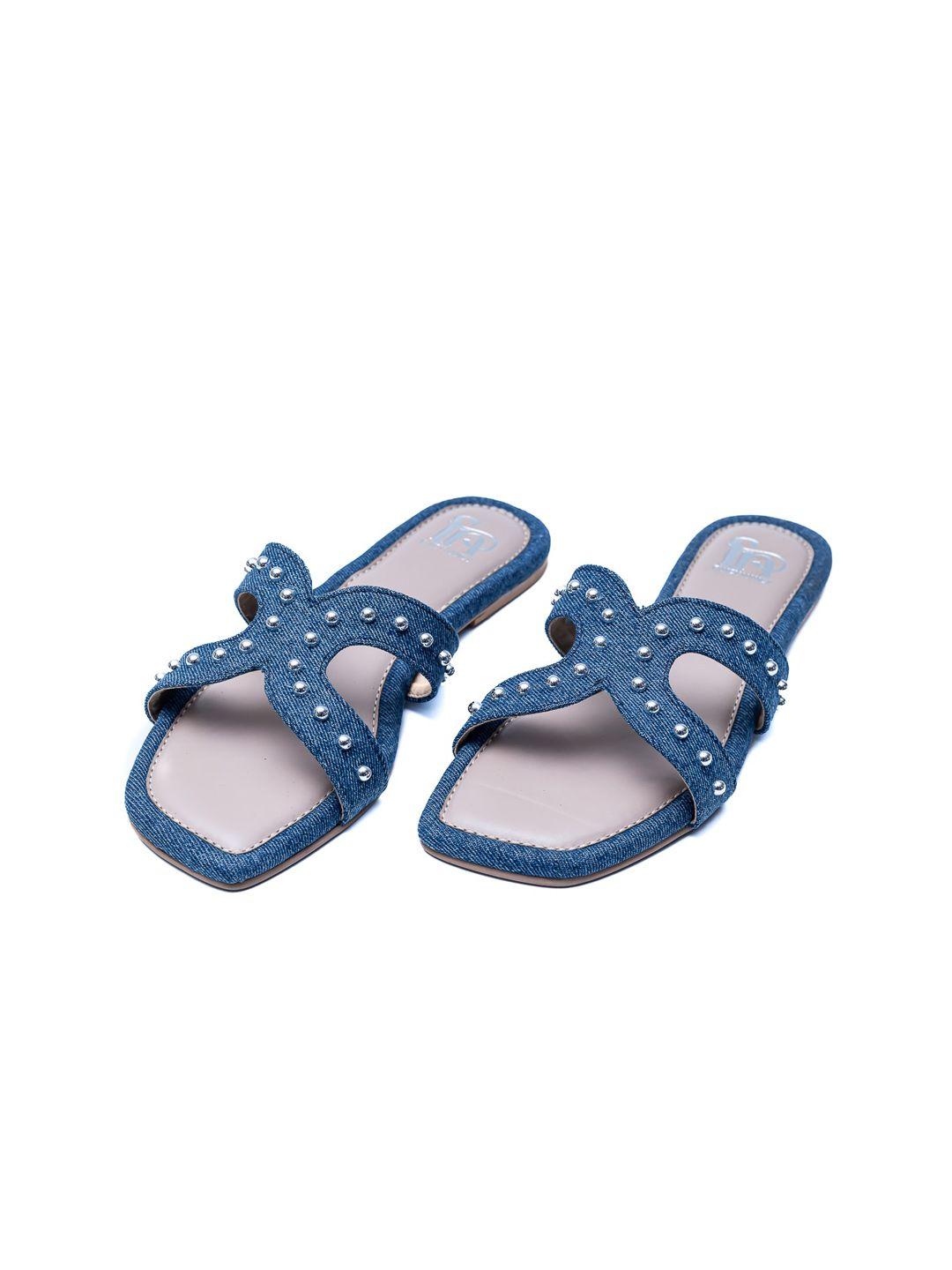 dapper feet-fancy nancy textured embellished open toe flats