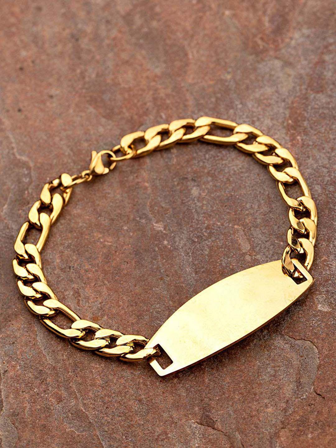 dare by voylla men gold bracelet