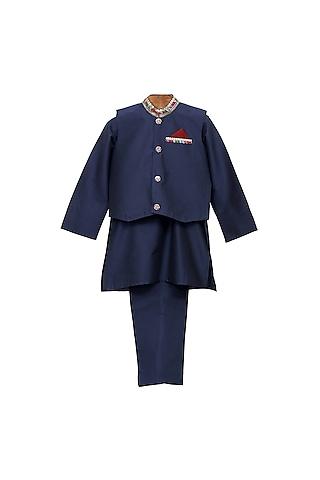 dark-blue-cotton-silk-kurta-set-with-bundi-jacket-for-boys